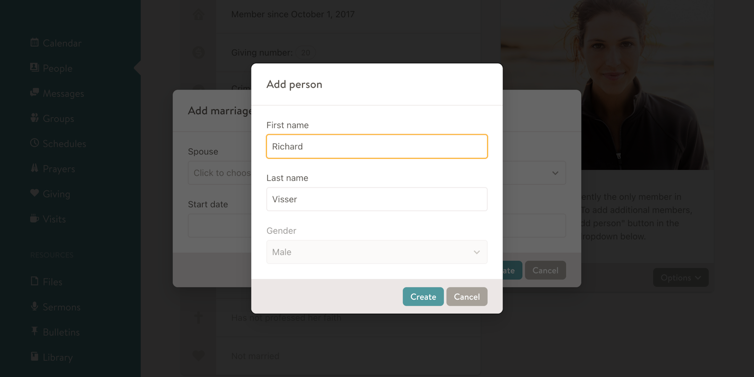 Add new people records when assigning spouses and parents screenshot