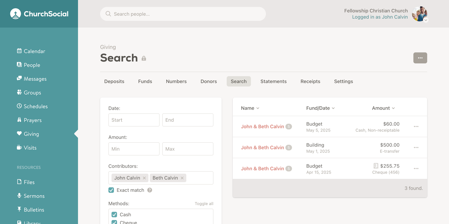 Improved contribution searching screenshot