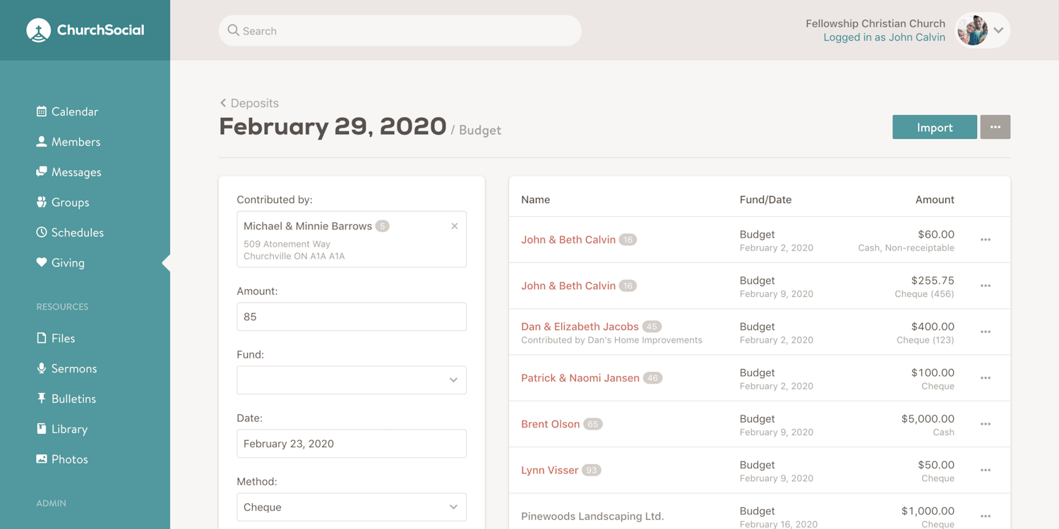 New donation tracking features screenshot