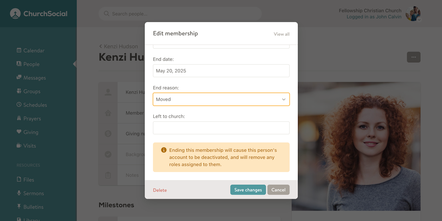 Improved handling of past-member accounts screenshot